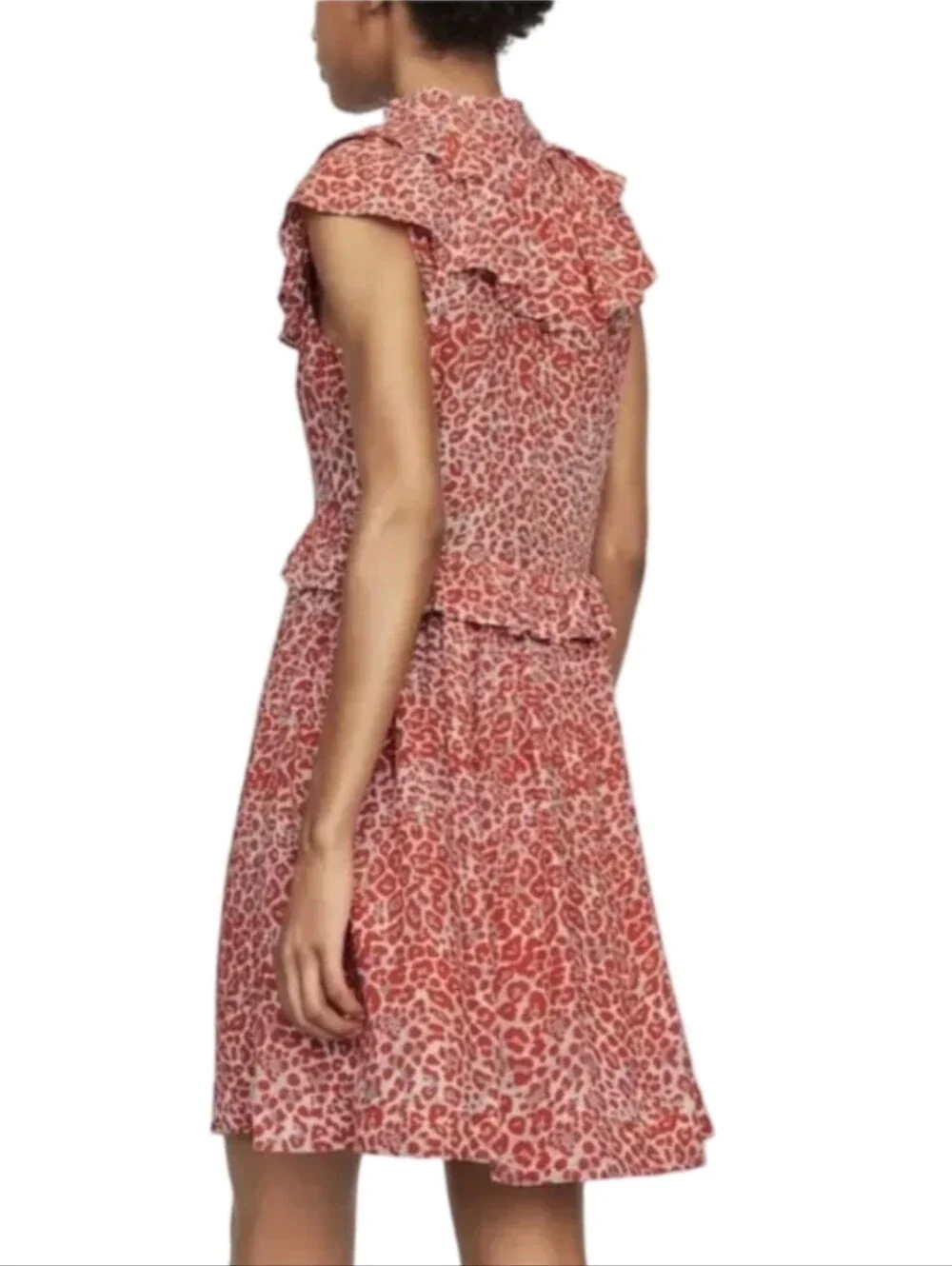 Maje Rutti Leopard Print Ruffle Mini Dress - Picture 11 of 11